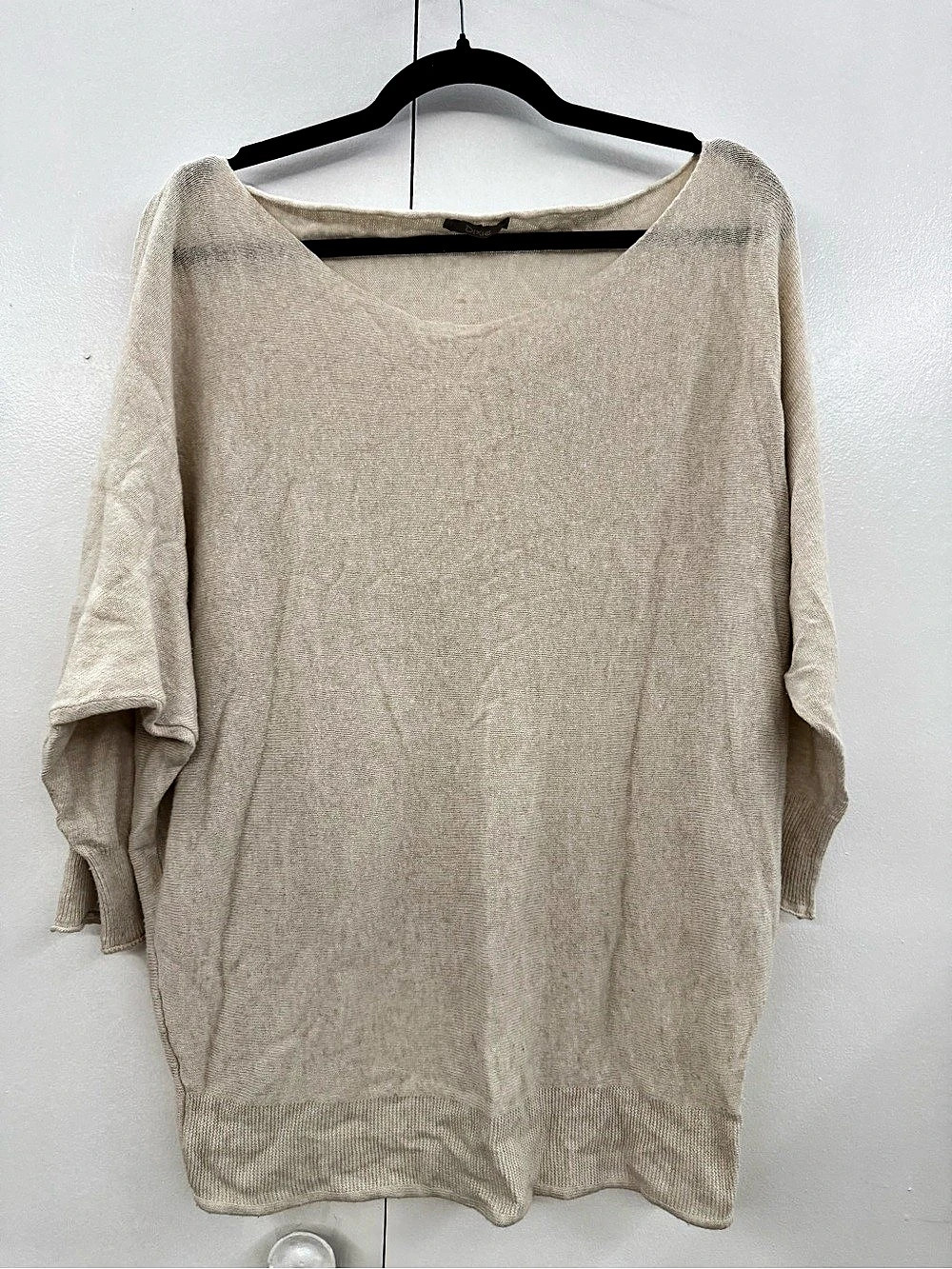 Dixie Cream Lightweight Knit Dolman Sweater Button Detail Size M